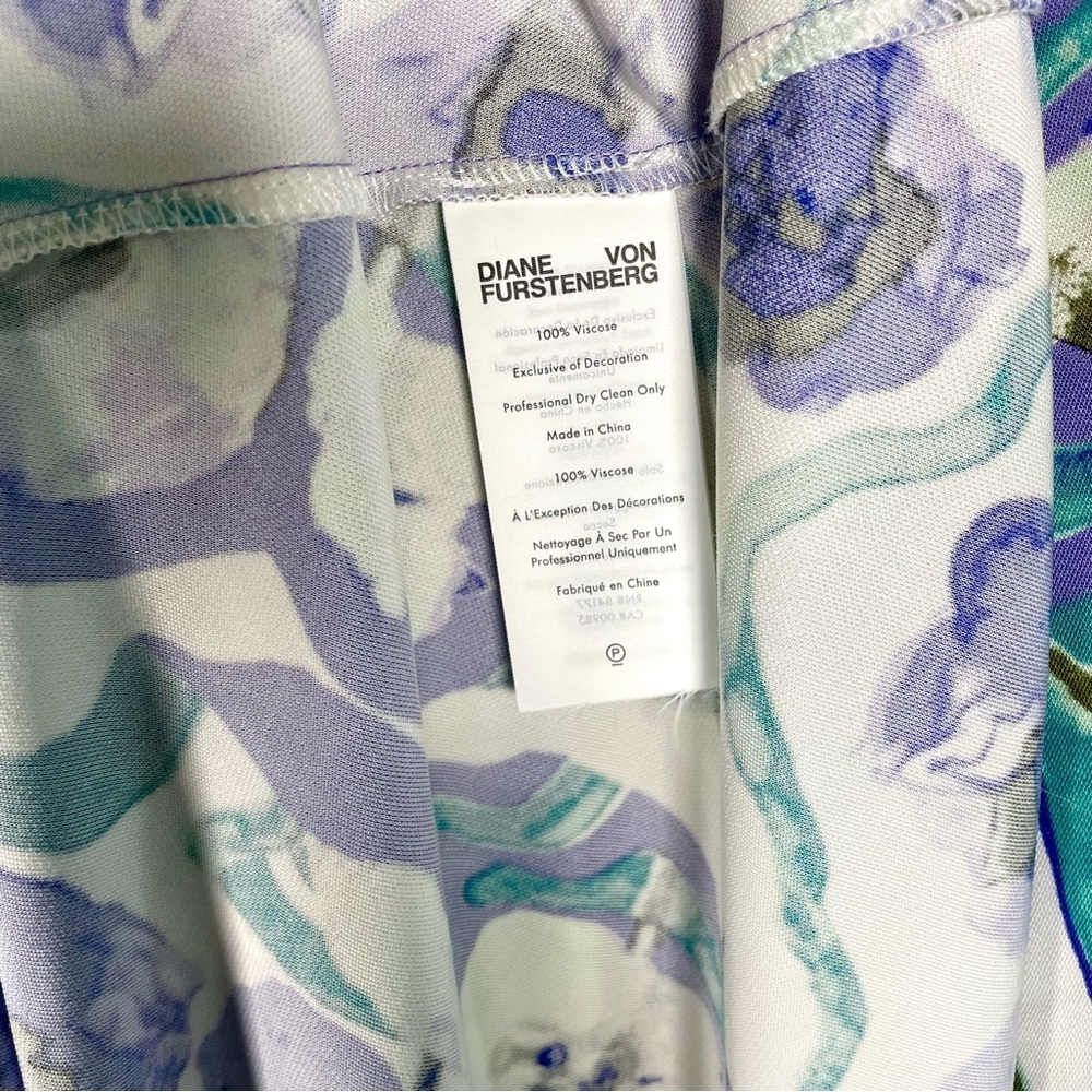 Diane von Furstenberg Timmy Watercolor Floral Midi Dress Large - Picture 11 of 11